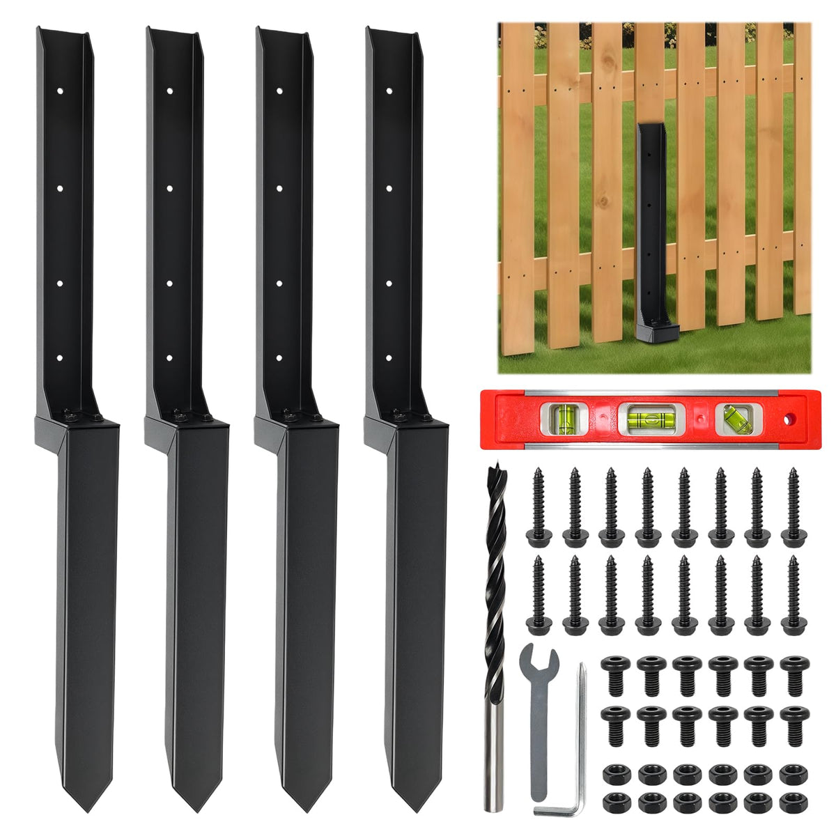 Fence Post Repair Kit, Heavy Duty Post Anchor Ground | Home Repair - Image 1