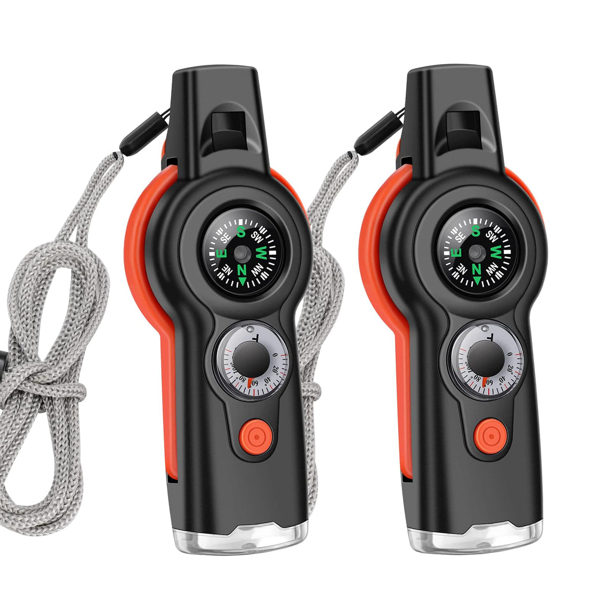 ​​7-in-1 Emergency Survival Whistle with Lanyard, Safety - Image 1