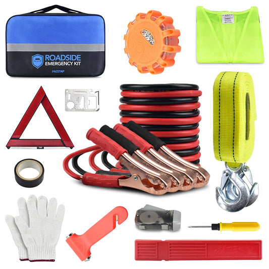 PACETAP Car Roadside Emergency Kit, Essential Auto Safety - Image 1