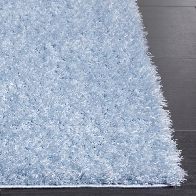 SAFAVIEH Lindsay Shag Collection Runner Rug - 8' Runner, Aqua, Contemporary Design, Ideal for High Traffic Areas in Hallway, Bathroom & Kitchen (LNS560J-28)