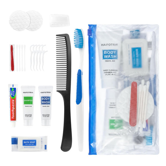 5 Sets Travel Toiletries Kit Bulk,8-in-1 Disposable - Image 1