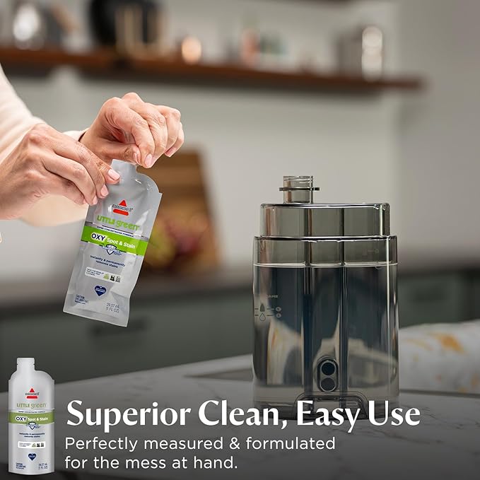 NEW BISSELL Little Green Pro Oxy Spot & Stain Super Concentrate Cleaning Formula for Portable Deep Cleaners, 6 Super Concentrate Pouches