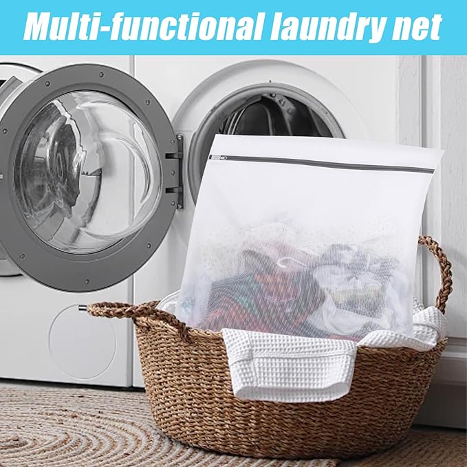 Laundry Bags Mesh Wash Bags, Lingerie Bag for Washing Delicates, White Net, 2XXL