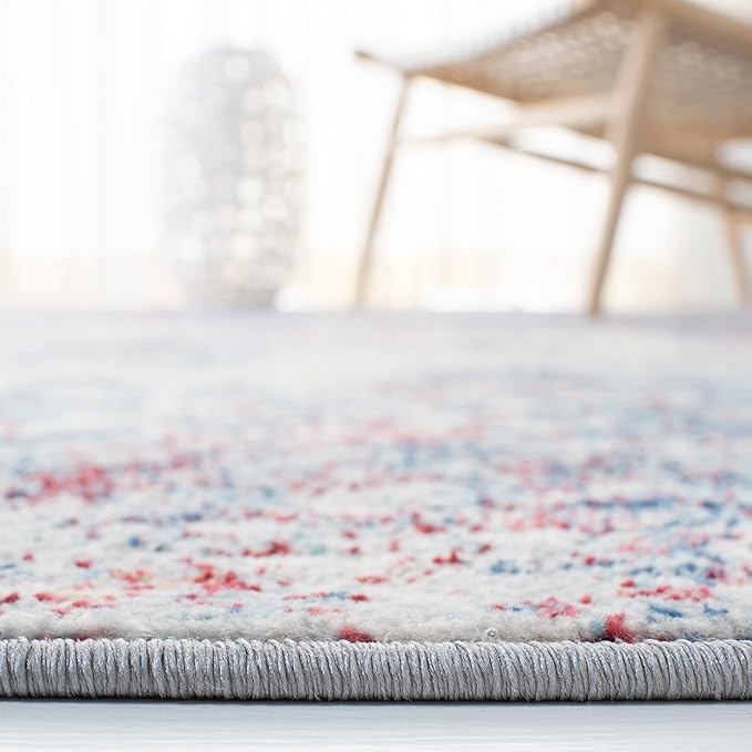 SAFAVIEH Brentwood Collection 4' x 6' Navy / Red BNT822N Modern Abstract Non-Shedding Living Room Bedroom Accent Rug