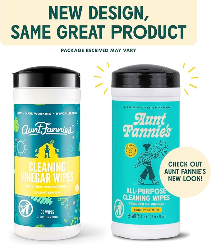 Aunt Fannie's Bundle: Floor Cleaner Vinegar Wash (Bright Lemon) + Vinegar Cleaning Wipes (Bright Lemon)