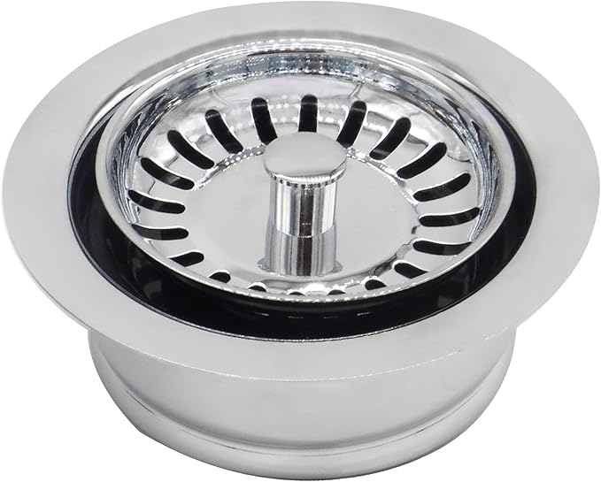 Westbrass A2089SEV-26 3-1/2" Kitchen Sink Waste Disposal Drain Flange and Basket Strainer, Polished Brass