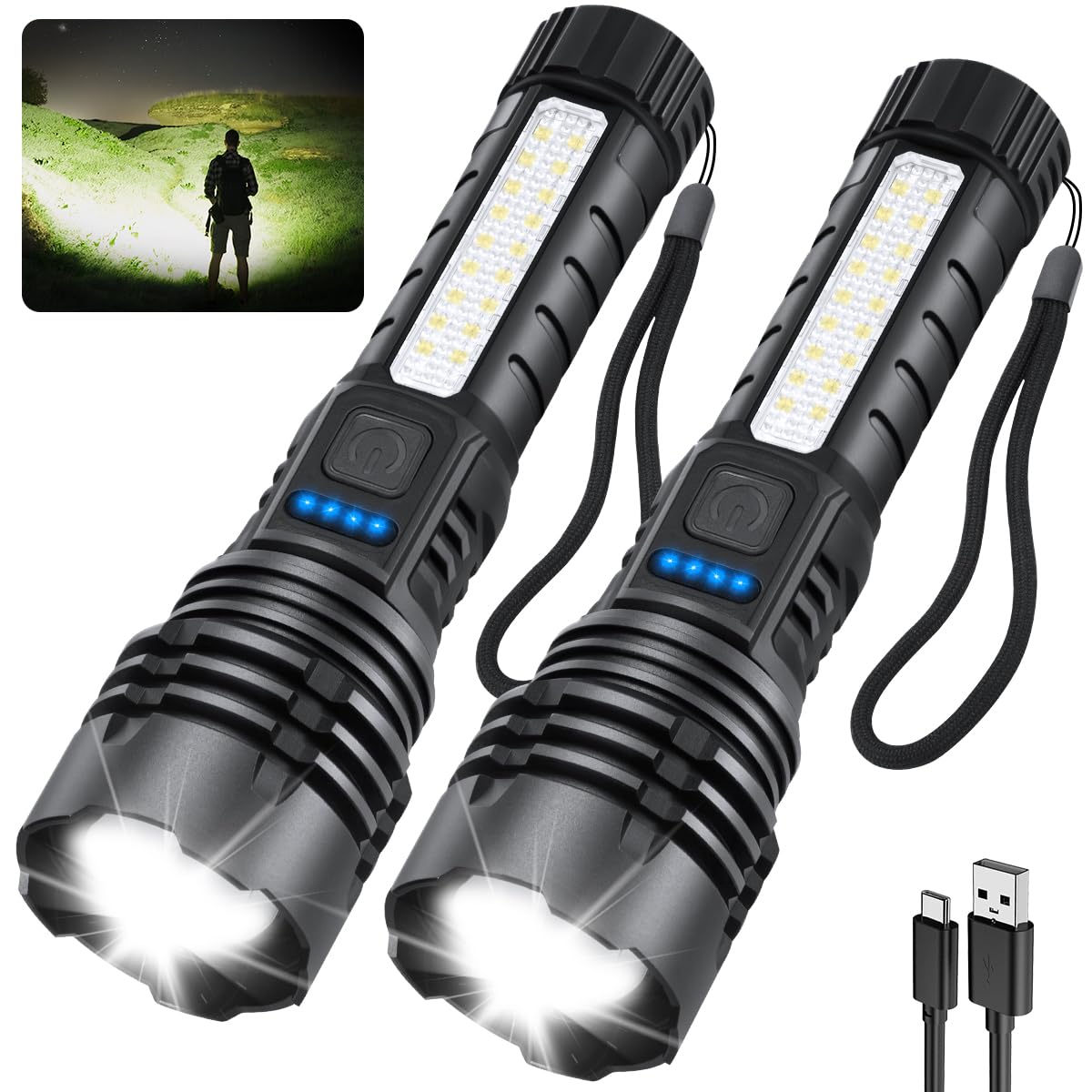 ZioeYiue Rechargeable Flashlights High Lumens 2Pack, Flash Lights - Image 1