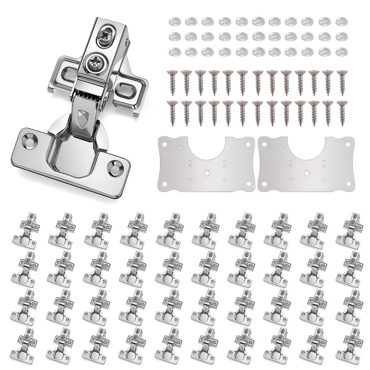 Cabinet Hinges - 100 Pack for 1/2 Inch Overlay Cabinet | Home Repair - Image 1