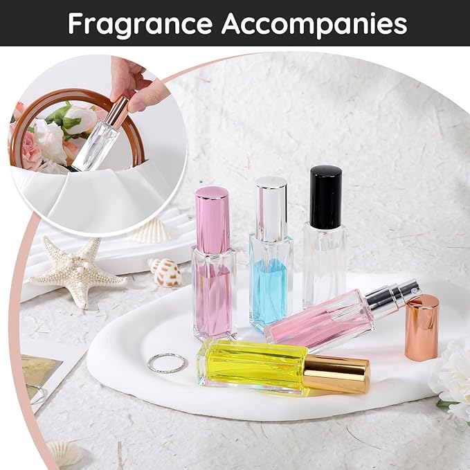 Segbeauty 20pcs 0.34oz Atomizer Sprayer for Perfume Glass Spray Bottles, Bulk Glass Refillable Travel Atomizer, 10ml Travel Cologne Sprayer with Perfume Transfer Tool, Sample Cologne Spray Bottle