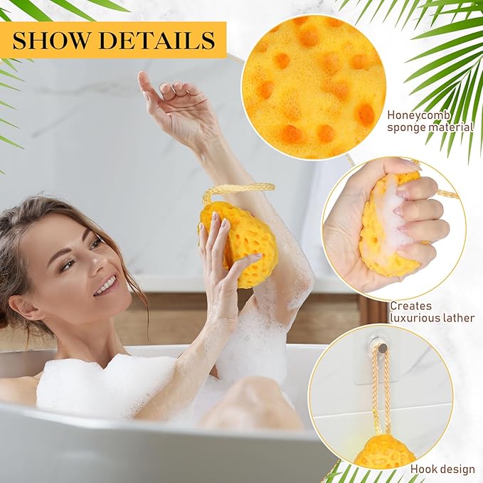 36 Pcs Bath Sponge Deep Cleansing Body Loofah Gentle and Deep Exfoliating Body Scrubber Bath Accessories Men Women Baby Sponge for Bathing Shower (Classic Color)