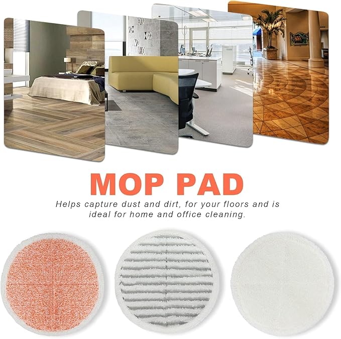 Replacement Pads For Bissell Spinwave Mop: 16 Pads for Bissell Spinwave/Spin Wave/Crosswave,Expert/Pet/Cordless Hard Floor,2124 20393 2039a 20399 2039w 23159 23157 Spin Mop Cleaner Scrub/scrubber pads