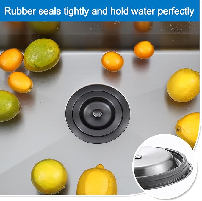 3-1/2-inch Kitchen Sink Drain, Stainless Steel Removable Deep Basket Strainer, Black Sink Drain with Tailpiece
