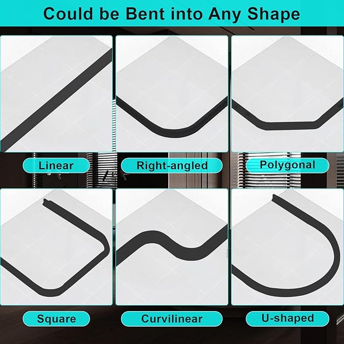 Hi-Na 3ft/5ft/6ft/8ft10ft Collapsible Shower Threshold Water Dam Water Barrier for Shower and Water Stopper Keeps Water Inside Water Threshold for Wet and Dry Separation (10ft)