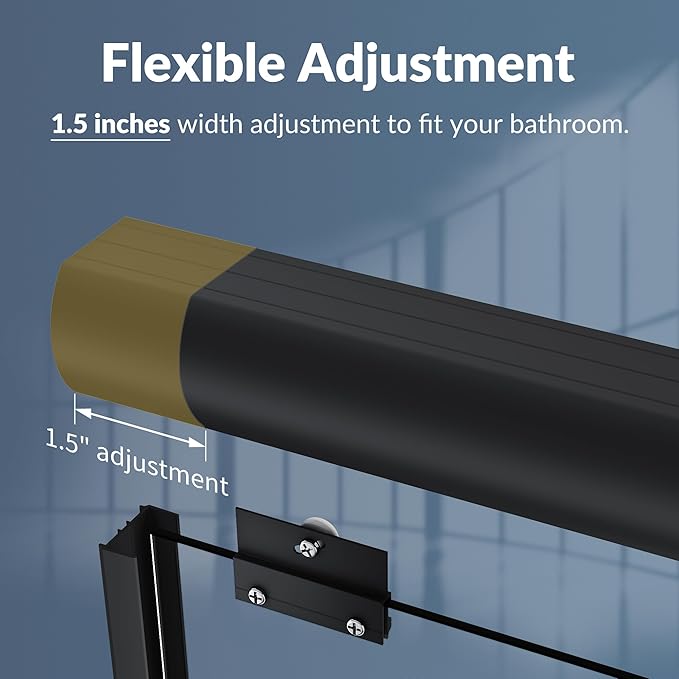 SUNNY SHOWER 54 x 72 Bypass Sliding Shower Door 1/4 Clear Glass Semi-Frameless Shower Door Stainless Steel Hardware Glass Door Black Finish, Black