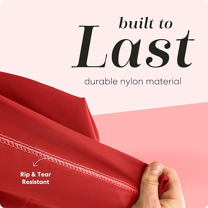 Nylon XL Laundry Bag - Locking Drawstring Closure and Machine Washable. These Bags will Fit a Laundry Basket or Hamper and Strong Enough to Carry up to Three Loads of Clothes (Red)