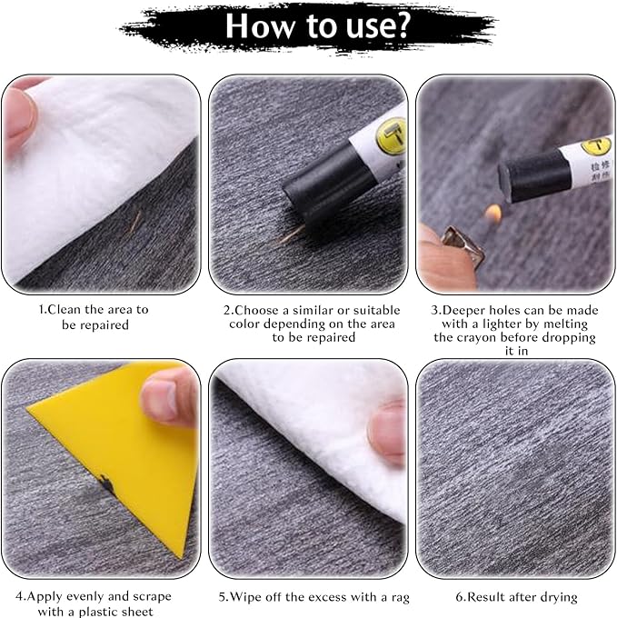 Wood Filler Sticks 20 Colors Repair Wax Sticks Kit Furniture Touch Up Crayons for Repairing Scratches Holes Cracks Wood Floor Tables Cabinets Doors Hardwood(Common Series)