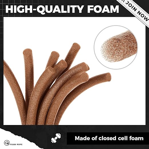 1/4 Inch x 100 ft Foam Backer Rod for Gaps Joints Concrete Crack Filler Caulk Saver Bulk Foam Backing Rod Concrete Filler Rope for Weather Stripping Door Seal (Brown)