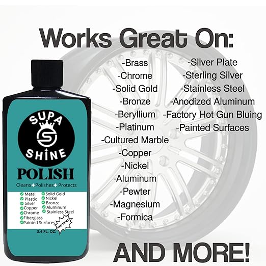 Metal Polish Cleaner for Chrome, Brass, Plastic, Aluminum, Copper, Rust, Fiberglass, and Stainless Steel