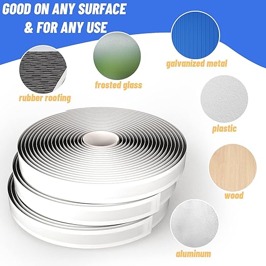 4 Rolls Butyl Sealant Tape – 3/8'' x 60ft Rubber Sealant,Promote Sealing Purpose- Butyl Rope for Automotive (Car, RV, Marine) Headlamps, Taillights, Windshields, Windows and Doors
