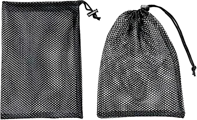 10Pcs 8X12inch Black Nylon Mesh Drawstring Bags with Cord Lock Closure, Multipurpose Mesh Bags Storage Gym Bag for Washing Machine,Balls, Beach, Laundry, Golf Stuff Balls