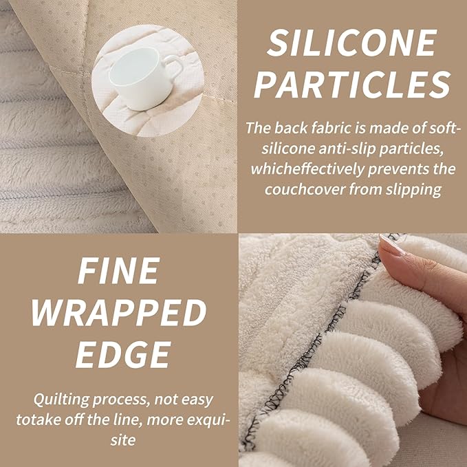 Couch Cover for Dogs Washable,Non Slip Fuzzy Durable Couch Covers for 3 Cushion Sofa Pet Friendly Sofa Cover Dog Thick Soft Slipcovers Protector Couches Mat Bed (White, 27.6" x 70.9"/70 x 180cm)