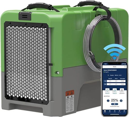 ALORAIR Smart WiFi LGR Commercial Dehumidifier 180 PPD (Saturation) with Hose, Industrial Dehumidifier with Pump, 5 Years Limited Warranty, cETL Listed, 85 PPD at AHAM, Flood Repair, Green