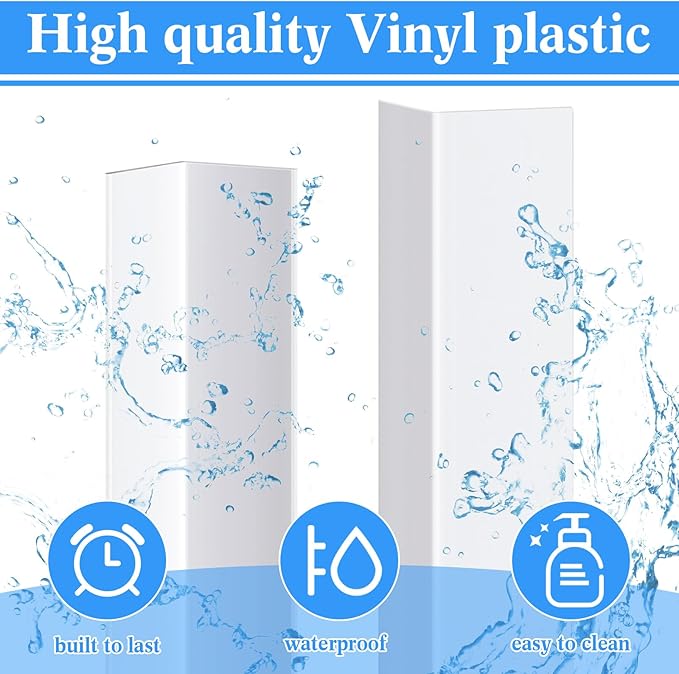 Sasylvia 10 Pcs 2-3/8 x 48 Inches Wall Corner Protector Guards, Vinyl Corner Trim Molding, Avoid Scratching Scuffs, Ease Install and Cleaning for Door Countertop Furniture Cabinet Protection, White