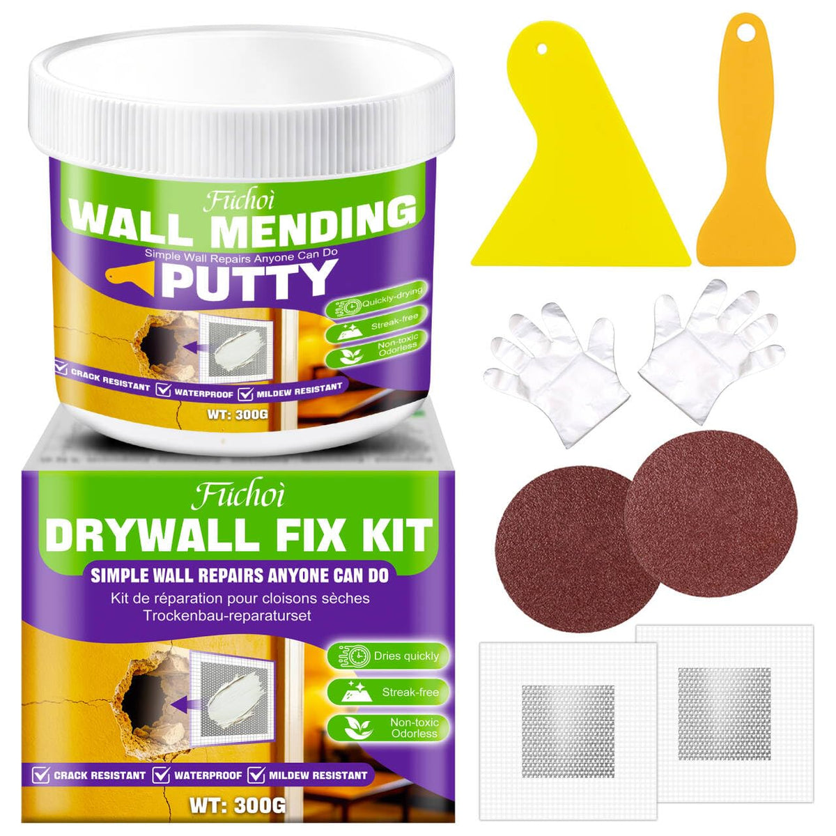 Drywall Repair Kit, 10.5oz Wall Spackle Paste - Image 1