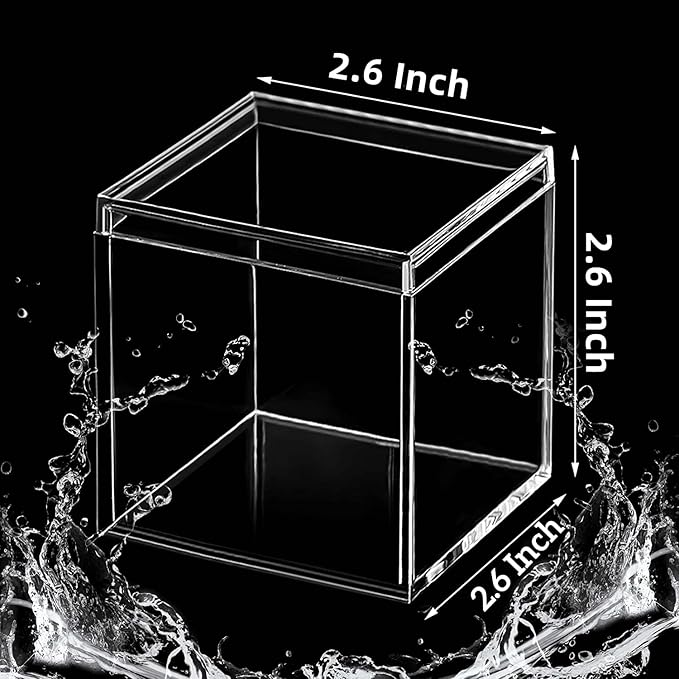 KissYou Acrylic Box Clear Boxes with Lids 12 Packs Candy Box Wedding Birthday Easter Party Favor Display Square Cube Decoration Boxes