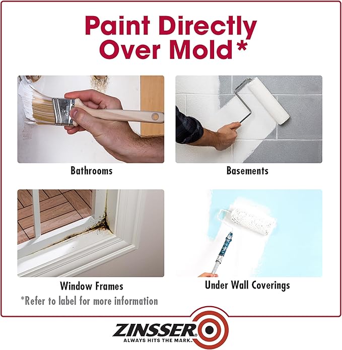 qt Zinsser 276087 White Zinsser, Mold Killing Primer Water-Based Mold Killing Primer