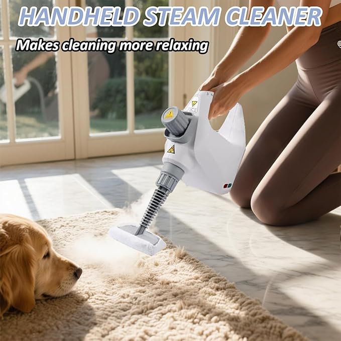 Petyoung Handheld Steam Cleaner, Professional Pressurized Steam Cleaner with 9 Accessories, Multipurpose Steam Cleaner for Home Use, for Cleaning Floor Upholstery Grout Window and Car
