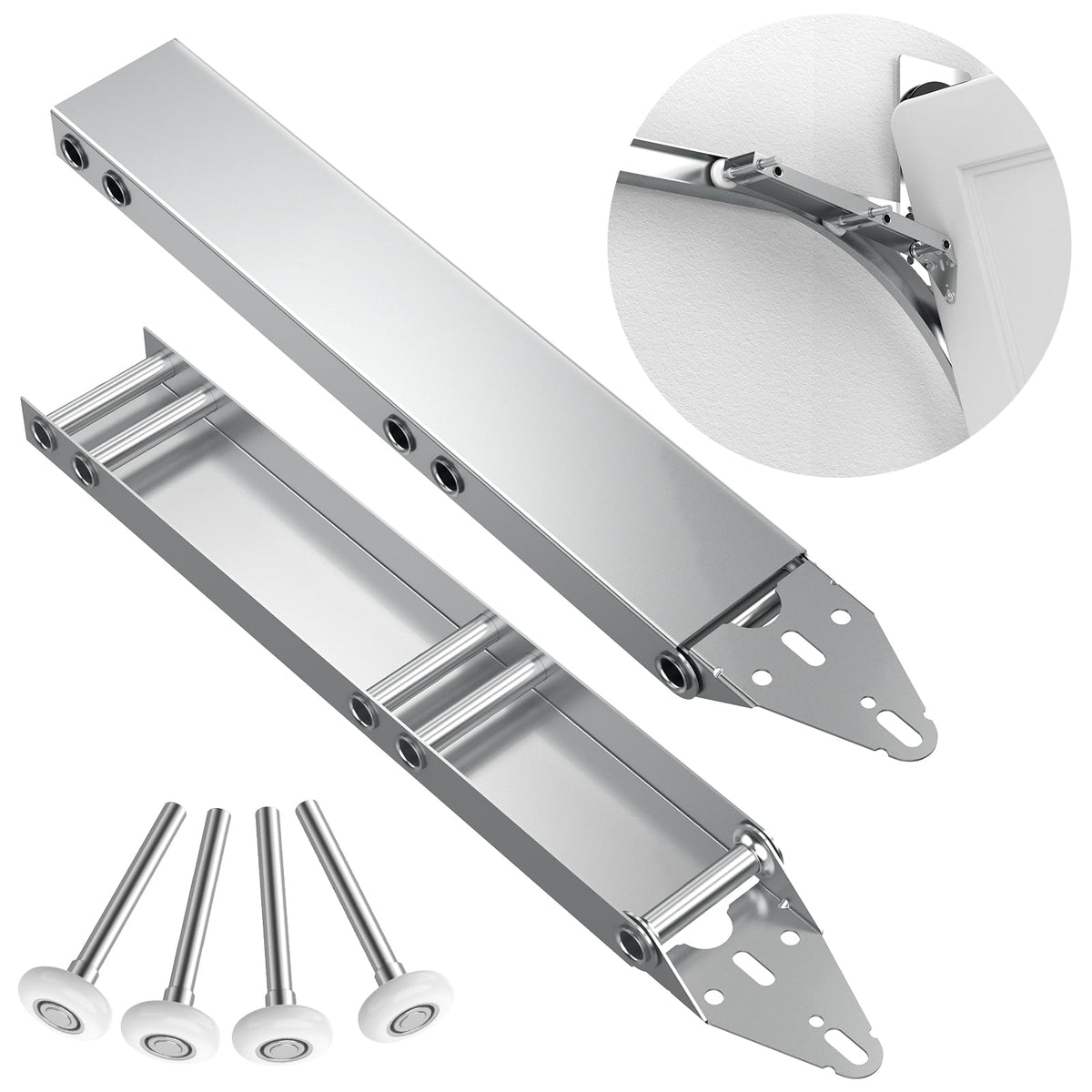 1 Pair Garage Door Quick Turn Top Fixture Brackets with 4 - Image 1