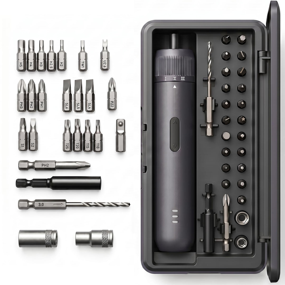 Kartop Electric Screwdriver Kit with 21 Magnetic Bits | Hand Tools - Image 1