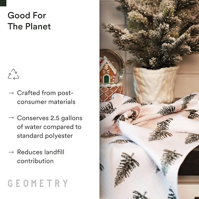 GEOMETRY Christmas Kitchen Towels - Quick Dry Microfiber Cloth Dish Towels for Kitchen Drying - Premium Quick Dry Towel (Wrapped Up, 1 Pack)