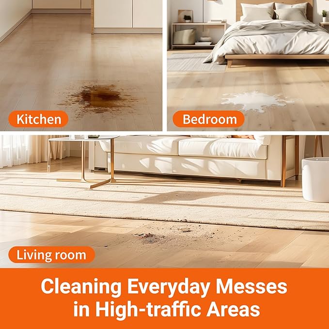 Floor Cleaner Compatible with Tineco Cleaning Solution, Suitable with All Robotic Vacuum Mop and Cordless Wet/Dry Vacuum Mop Cleaner, Multi-Surface Deodorizing & Cleaning Solution (1 L, Orange)