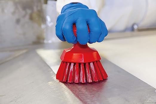 Vikan 38854 Brush,Scrub,Round,Stiff,5",PP/PBT,Red