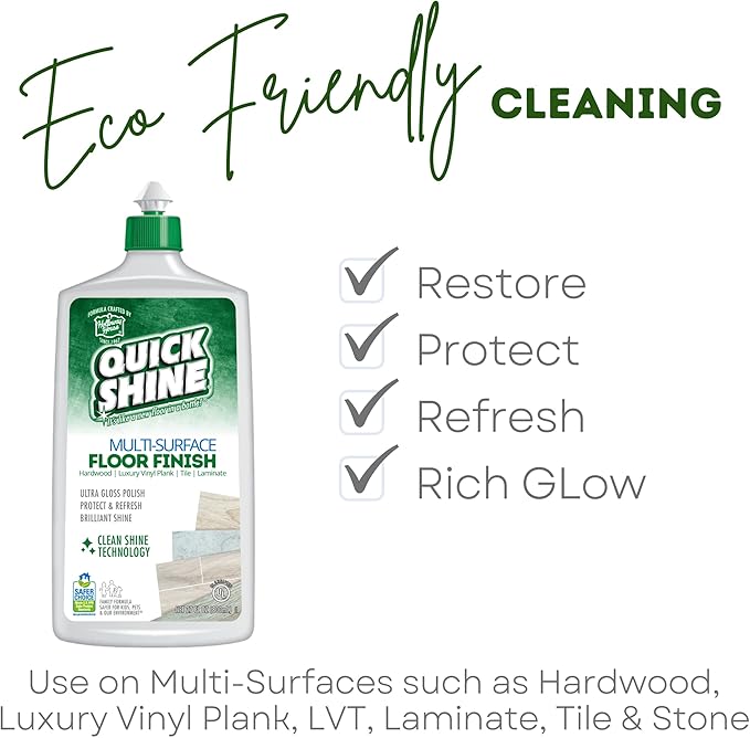 Quick Shine Floor Cleaner, Polish & Protectant Bundle (2 Packs)