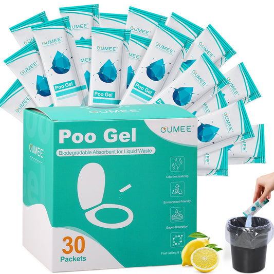 OUMEE 30Pack Lemon Portable Toilet Gel, Super Absorbent - Image 1