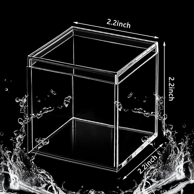 Blulu 8 Pcs Clear Acrylic Box with Lid Plastic Jewelry Mini Storage Box Mini Cube Containers for Candy and Tiny Jewelry Easter Party Favor(2.2 x 2.2 x 2.2 Inch,Classic Style)