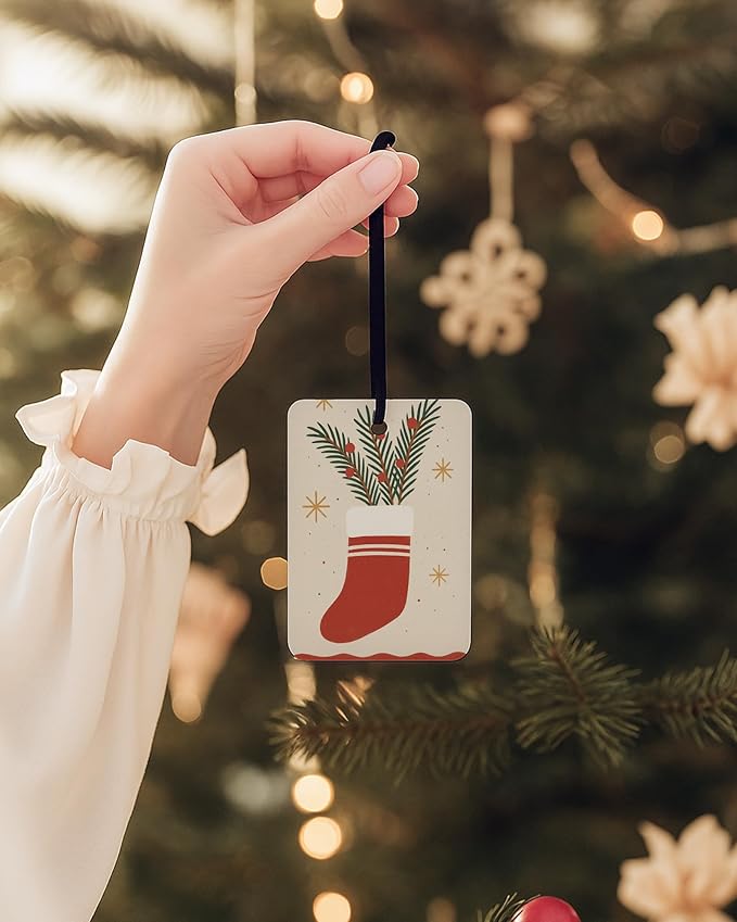 Christmas Car Air Freshener 4 Pcs, Dog Lover Gifts, Vintage Xmas Stocking Candy Cane Hanging Air Freshener for Cars Closet Drawer Books, Christmas Car Accessories Mirror Decor for Women Men