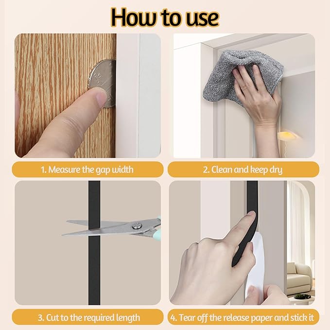16.4 Feet Foam Weather Stripping Tape,2 Inch W x 1/4 Inch T,High Density Insulation Tape,Self-Adhesive Seal Strip for Doors & Windows-Draft Blocker,Soundproofing,Waterproof,White