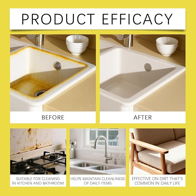 Power Spray, Multi-Purpose Stain Remover, Quick-Acting Formula for Kitchen, Floor, Toilet & Car | Removes Hard Water Stains, Rust, Yellowing & Stubborn Residues | Heavy-Duty All-Surface Cleaner