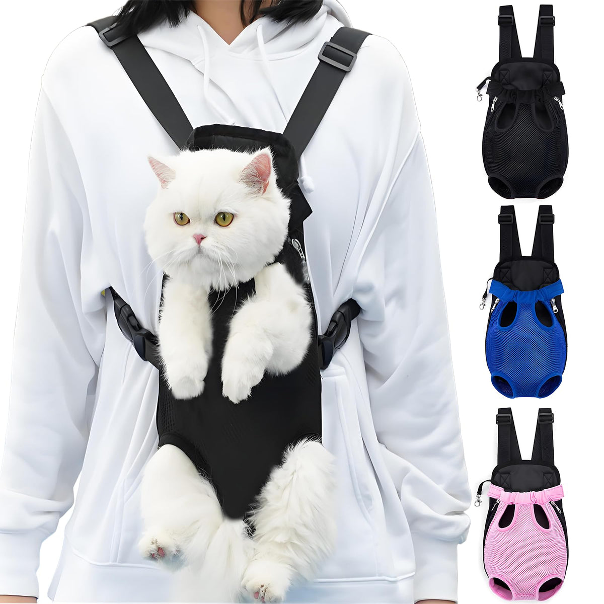 Pet Carrier Backpack, Adjustable Pet Front Carriers - Image 1