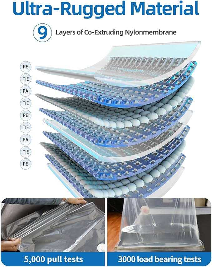 Vacuum Storage Bags for moving, Vacuum Seal Bags for Memory Foam, Latex, Clothing & Bedding, Space Saver Bags for Organization and Storage(1 King/Cal-King)