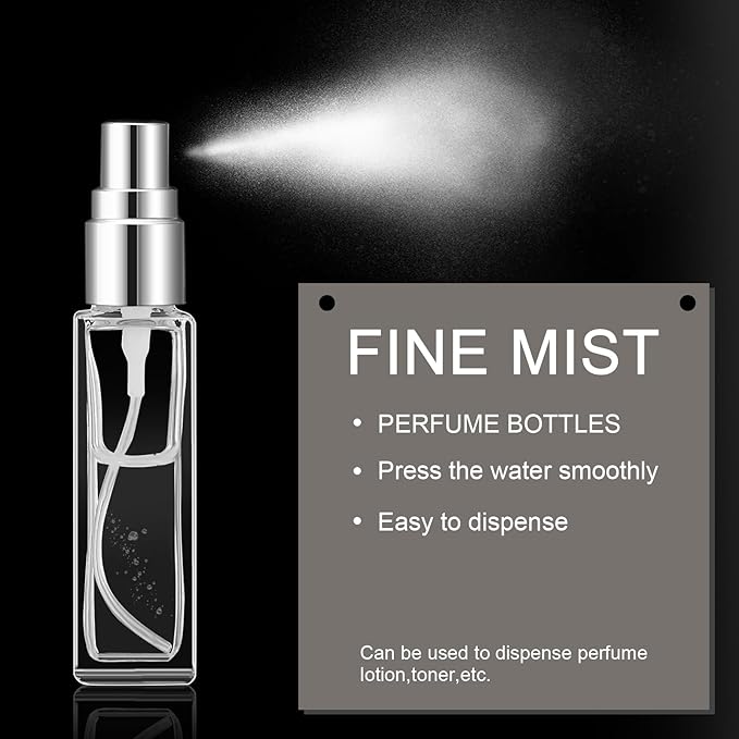 Domensi 30 Pcs 10/20/30 ml Perfume Travel Refillable Bottles Glass Spray Bottle Perfume Atomizer for Cologne Dispenser Leak-proof Fragrance Bottles Atomizer Pump Bottle Kit (Gold, Silver, Black)