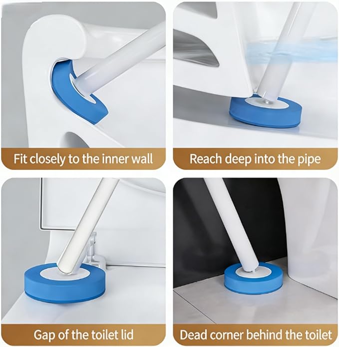 2-in-1 Toilet Cleaning Kit: Disposable Toilet Brush with 24 Refills & Pumice Stone Scrubber with 4 Stones, Wall Mounted Holder, No-Touch Cleaning for Toilets, Sink