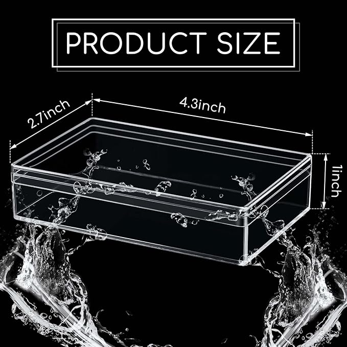 Blulu 8 Pcs Clear Acrylic Box with Lid Plastic Jewelry Mini Storage Box Mini Cube Containers for Candy and Tiny Jewelry Easter Party Favor(4.3 x 2.7 x 1 Inch,Classic Style)