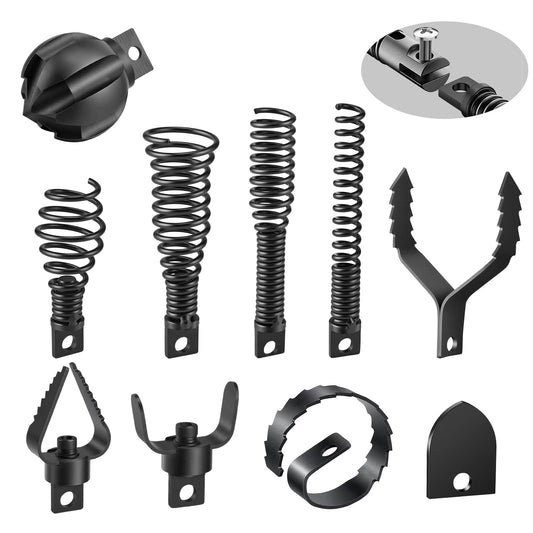 10-Piece Drain Snake Drill Attachment, Cutters Tackle Any - Image 1