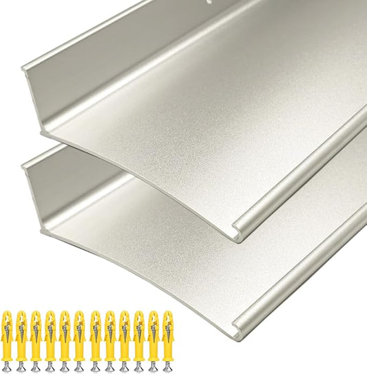 Heavy-Duty 5.12" W 43.3" L Door Rain Drip Guard Overhead,Aluminum Drip Cap for Exterior Doors Window Top,Rain Drip Edge Flashing,Water Deflector,Rain Diverter,Anodized Silver 2PCS