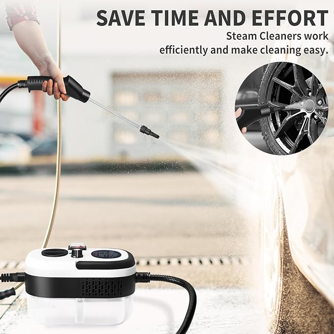 6 Level Adjustable Handheld Steam Cleaner for Home,15s Heat-Up Pressurized Steamer for Cleaning,1.29 Quarts Tank Portable Steam Cleaner Handheld for Car